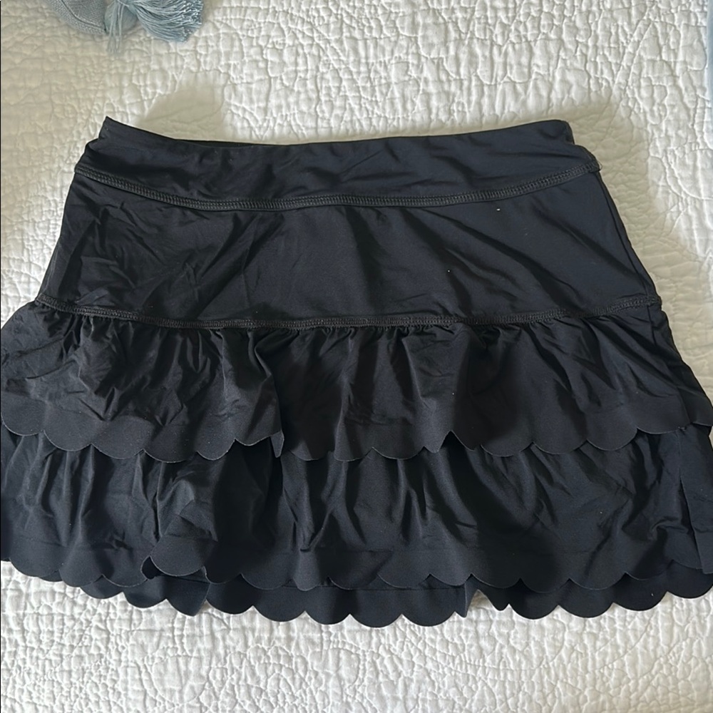 Lilly Pulitzer Black Bubble Mini Skirt with Ruffled Tiers